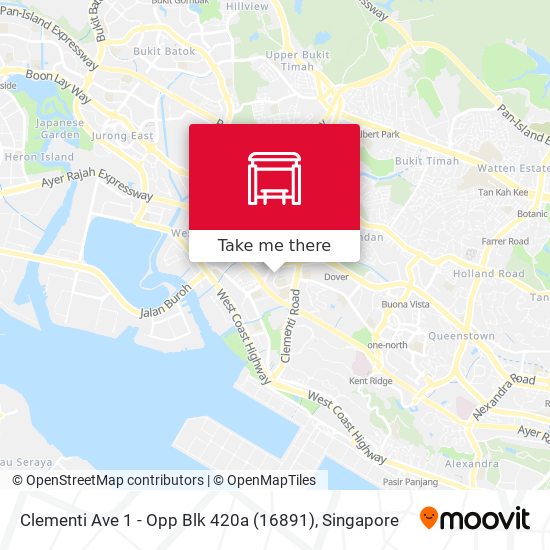 Clementi Ave 1 - Opp Blk 420a (16891) map