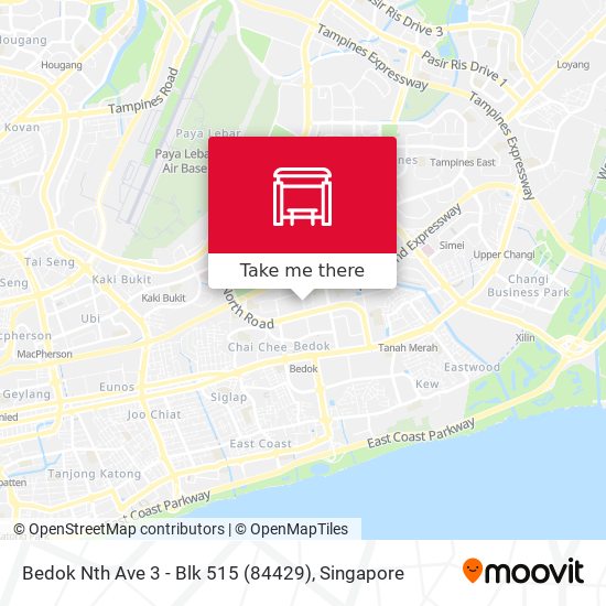 Bedok Nth Ave 3 - Blk 515 (84429) map