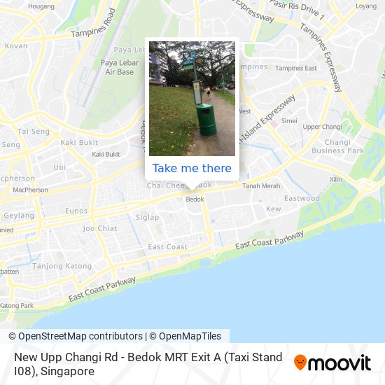 New Upp Changi Rd - Bedok MRT Exit A (Taxi Stand I08) map