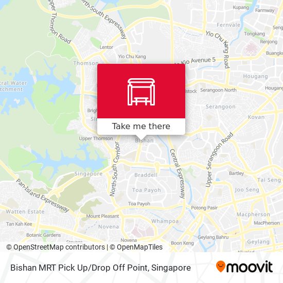 Bishan MRT Pick Up / Drop Off Point map