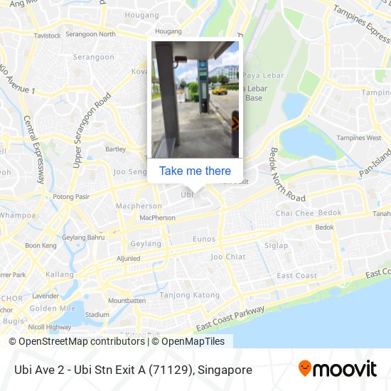 Ubi Ave 2 - Ubi Stn Exit A (71129) map