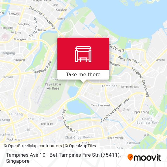 Tampines Ave 10 - Bef Tampines Fire Stn (75411) map