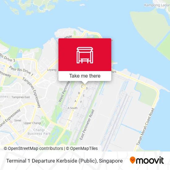 Terminal 1 Departure Kerbside (Public) map