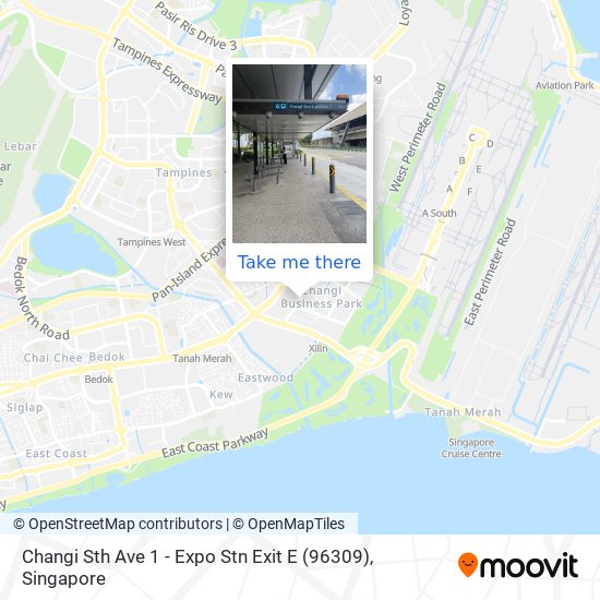 Changi Sth Ave 1 - Expo Stn Exit E (96309) map