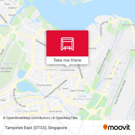 Tampines East (DT33) map