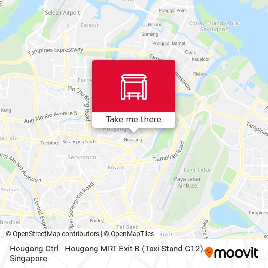 Hougang Ctrl - Hougang MRT Exit B (Taxi Stand G12) map