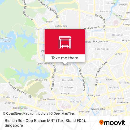 Bishan Rd - Opp Bishan MRT (Taxi Stand F04) map