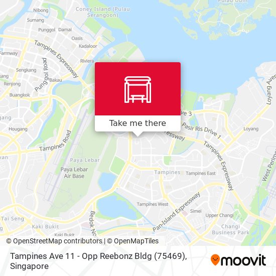 Tampines Ave 11 - Opp Reebonz Bldg (75469) map