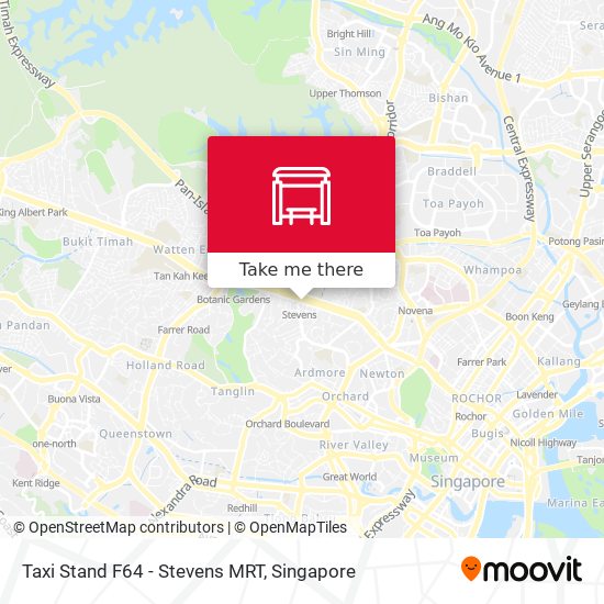 Taxi Stand F64 - Stevens MRT地图
