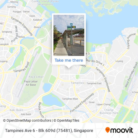 Tampines Ave 6 - Blk 609d (75481) map