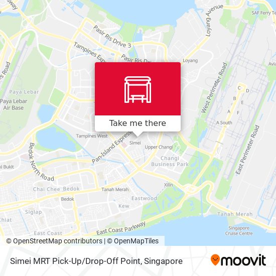 Simei MRT Pick-Up / Drop-Off Point map