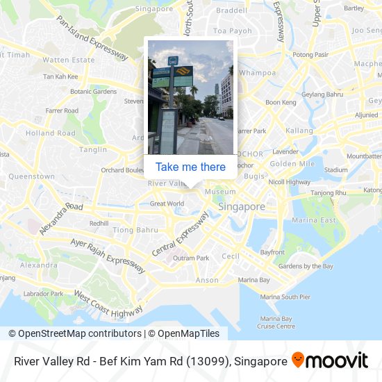 River Valley Rd - Bef Kim Yam Rd (13099) map