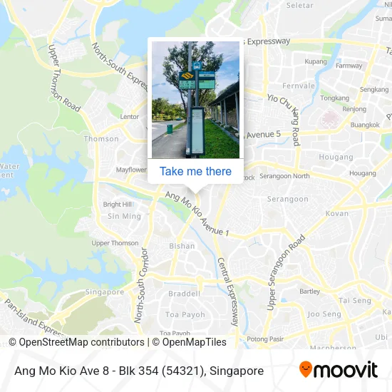 Ang Mo Kio Ave 8 - Blk 354 (54321) map