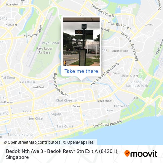 Bedok Nth Ave 3 - Bedok Resvr Stn Exit A (84201) map