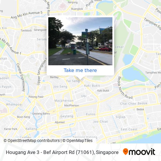 Hougang Ave 3 - Bef Airport Rd (71061) map