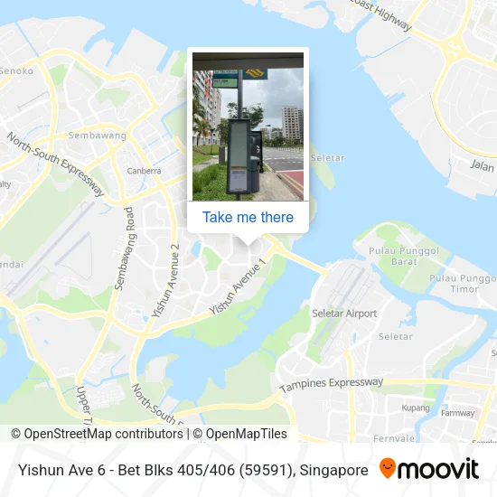 Yishun Ave 6 - Bet Blks 405 / 406 (59591)地图