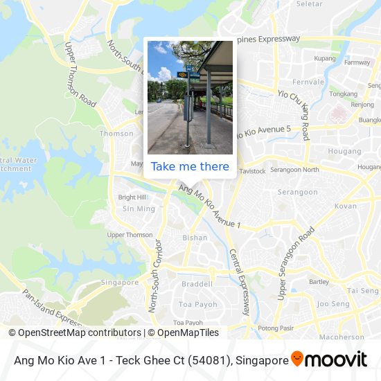 Ang Mo Kio Ave 1 - Teck Ghee Ct (54081) map
