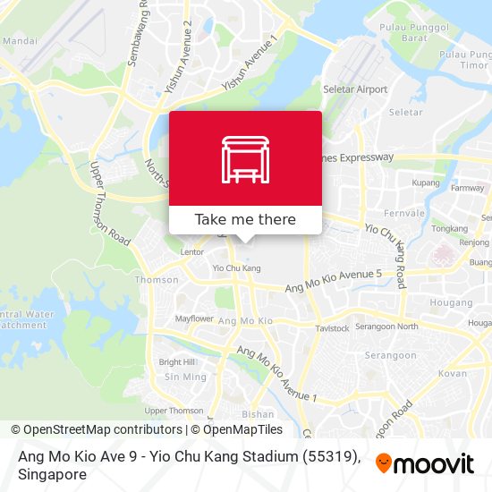 Ang Mo Kio Ave 9 - Yio Chu Kang Stadium (55319) map