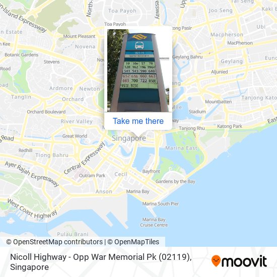 Nicoll Highway - Opp War Memorial Pk (02119) map