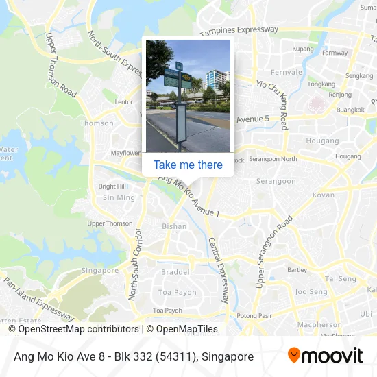 Ang Mo Kio Ave 8 - Blk 332 (54311)地图
