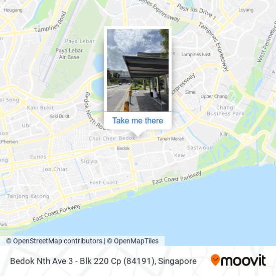 Bedok Nth Ave 3 - Blk 220 Cp (84191) map