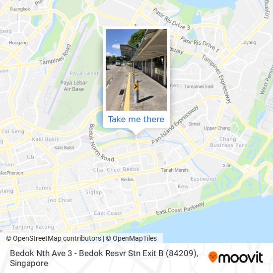 Bedok Nth Ave 3 - Bedok Resvr Stn Exit B (84209) map