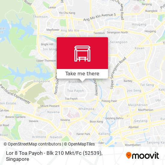 Lor 8 Toa Payoh - Blk 210 Mkt / Fc (52539) map