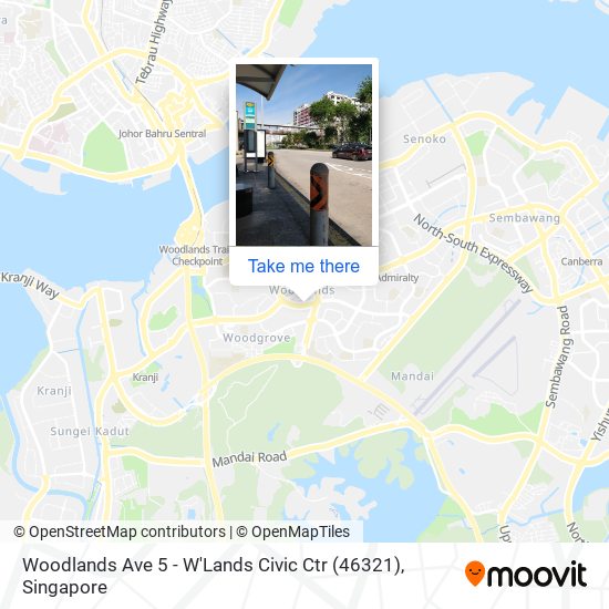 Woodlands Ave 5 - W'Lands Civic Ctr (46321) map