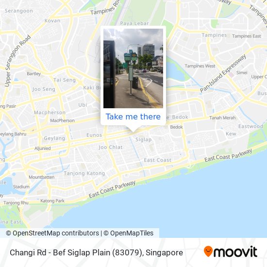 Changi Rd - Bef Siglap Plain (83079) map