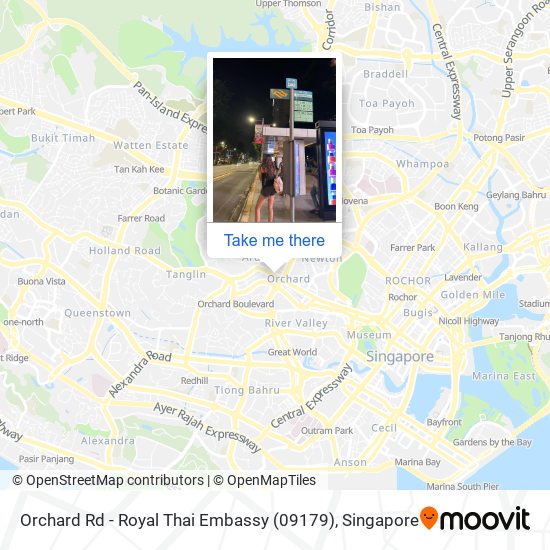 Orchard Rd - Royal Thai Embassy (09179) map