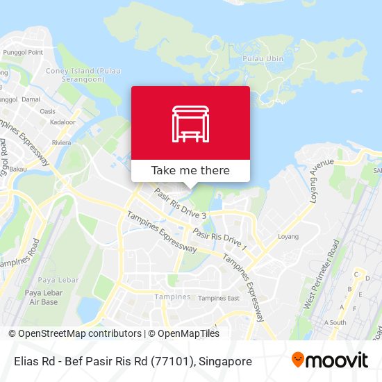Elias Rd - Bef Pasir Ris Rd (77101) map