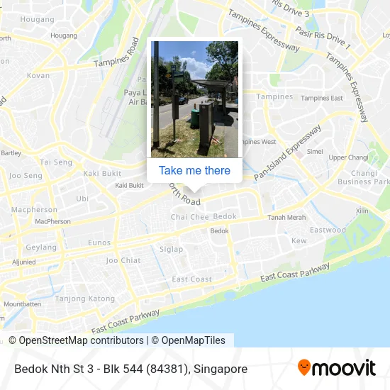 Bedok Nth St 3 - Blk 544 (84381)地图