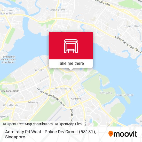 Admiralty Rd West - Police Drv Circuit (58181) map