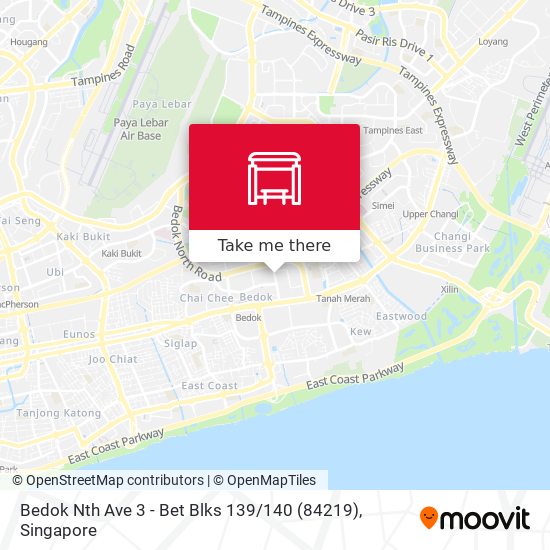 Bedok Nth Ave 3 - Bet Blks 139 / 140 (84219) map