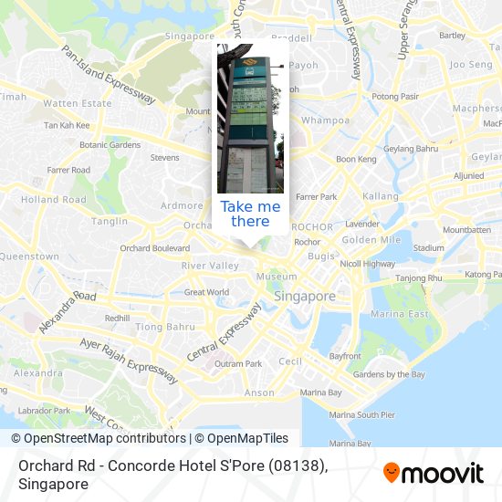 Orchard Rd - Concorde Hotel S'Pore (08138) map