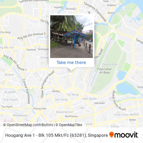 Hougang Ave 1 - Blk 105 Mkt / Fc (63281) map