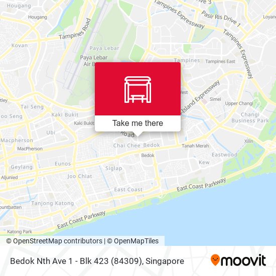 Bedok Nth Ave 1 - Blk 423 (84309) map