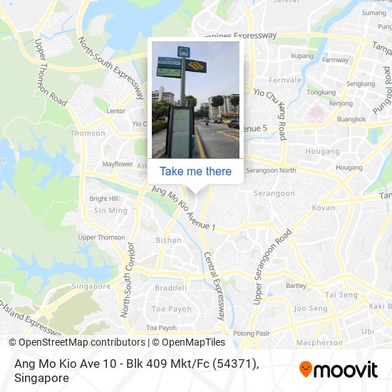 Ang Mo Kio Ave 10 - Blk 409 Mkt / Fc (54371)地图