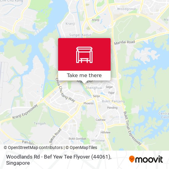 Woodlands Rd - Bef Yew Tee Flyover (44061) map