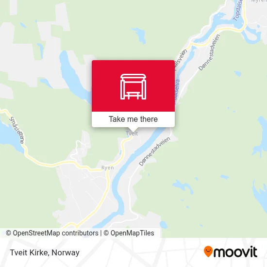 Tveit Kirke map
