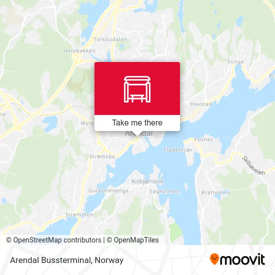 Arendal Bussterminal map