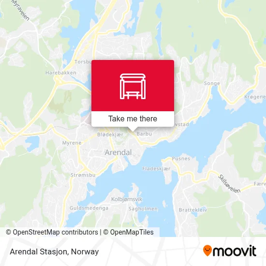 Arendal Stasjon map