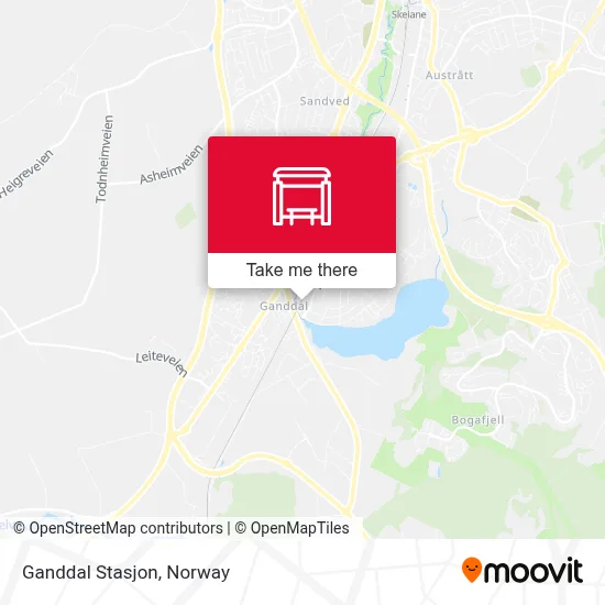 Ganddal Stasjon map