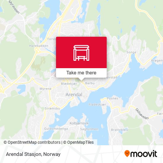 Arendal Stasjon map