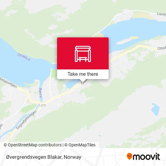 Øvergrendsvegen Blakar map