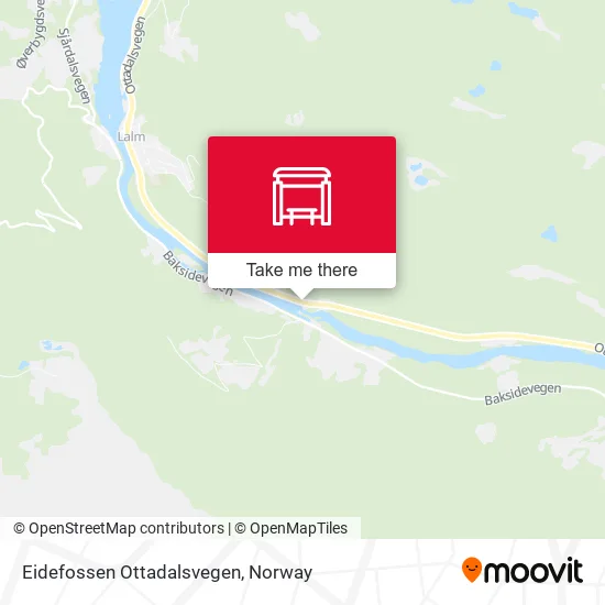 Eidefossen Ottadalsvegen map
