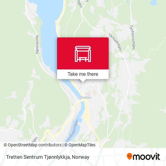Tretten Sentrum Tjønnlykkja map