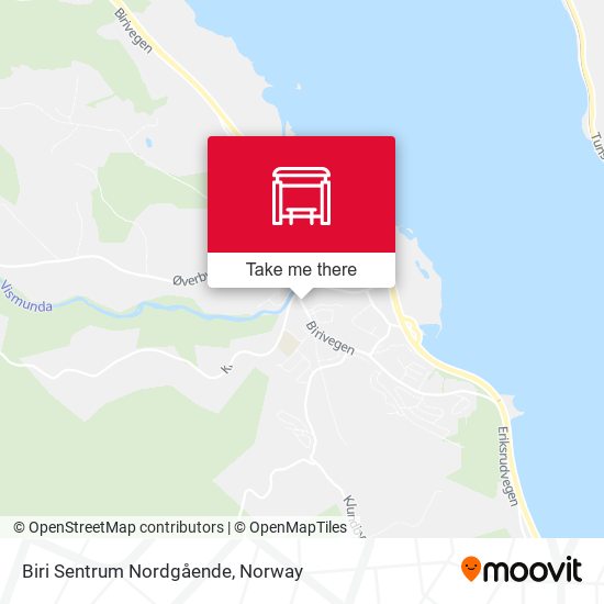 Biri Sentrum Nordgående map