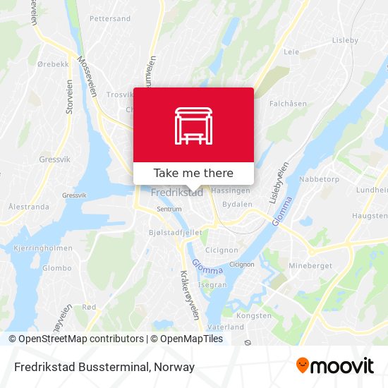 Fredrikstad Bussterminal map