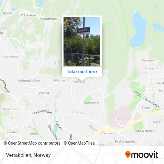 Vettakollen map